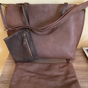 Free People reversible brown tote bag/crossbody